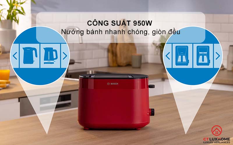 MÁY NƯỚNG BÁNH MÌ BOSCH TAT2M124 950W 2