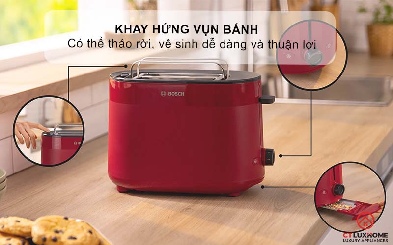 MÁY NƯỚNG BÁNH MÌ BOSCH TAT2M124 950W 4