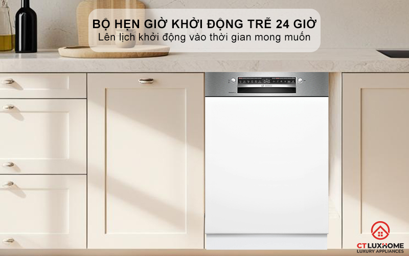 MÁY RỬA BÁT BÁN ÂM BOSCH SMI4EVS08E SERIES 4 16