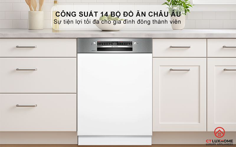 MÁY RỬA BÁT BÁN ÂM BOSCH SMI4EVS08E SERIES 4 3