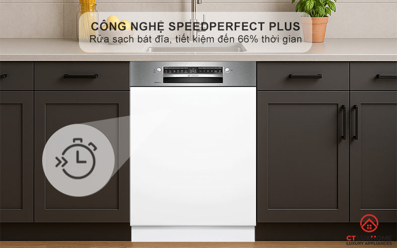 MÁY RỬA BÁT BÁN ÂM BOSCH SMI4EVS08E SERIES 4 8