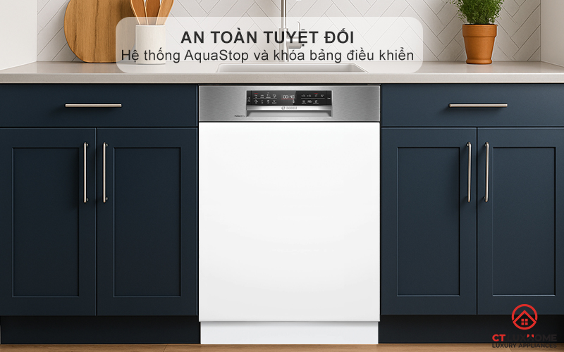 MÁY RỬA BÁT BÁN ÂM BOSCH SMI6ECS12E SERIES 6 SẤY TĂNG CƯỜNG 16