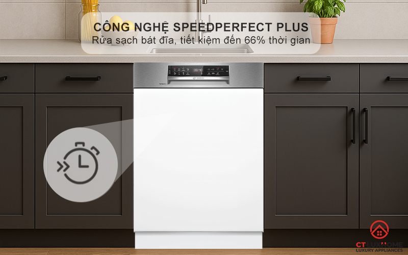 MÁY RỬA BÁT BÁN ÂM BOSCH SMI6ECS12E SERIES 6 SẤY TĂNG CƯỜNG 9