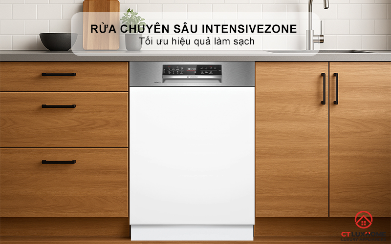 MÁY RỬA BÁT BÁN ÂM BOSCH SMI6ECS12E SERIES 6 SẤY TĂNG CƯỜNG 8