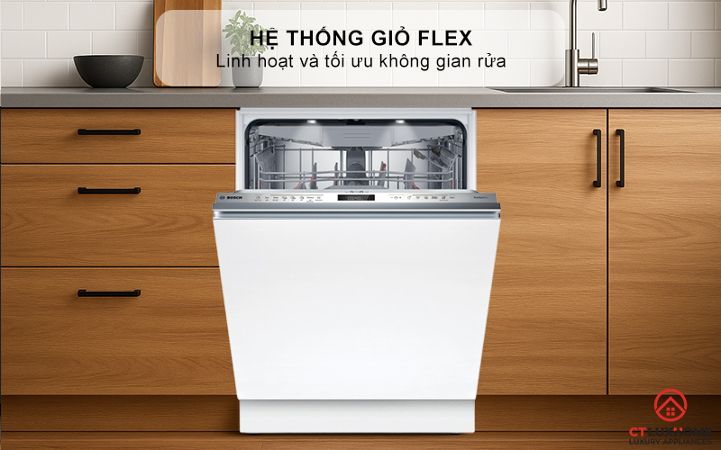 MÁY RỬA BÁT ÂM TOÀN PHẦN BOSCH SMV6ZCX25E SERIES 6 SẤY ZEOLITH 13