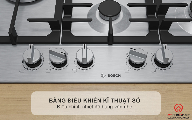 BẾP GAS 5 VÙNG NẤU BOSCH PCS7A5I90 MÀU INOX SERIES 6 4
