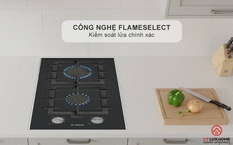 BẾP GAS 2 VÙNG NẤU BOSCH PRB3A6I40 MÀU ĐEN SERIES 8 6