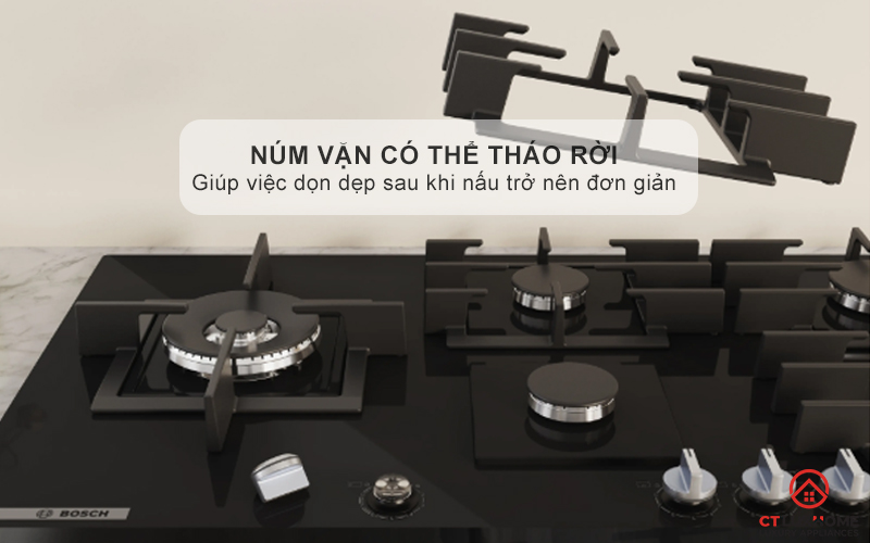 BẾP GAS 2 VÙNG NẤU BOSCH PRB3A6I40 MÀU ĐEN SERIES 8 7