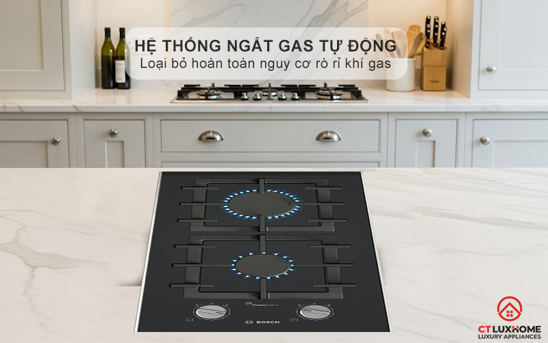 BẾP GAS 2 VÙNG NẤU BOSCH PRB3A6I40 MÀU ĐEN SERIES 8 8