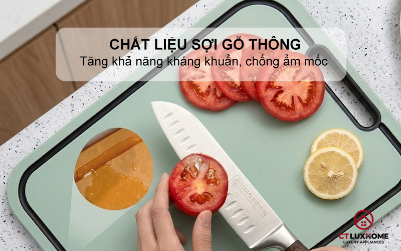 THỚT SỢI GỖ KONOX CUTTING BOARD CB470 PP MÀU XANH 2