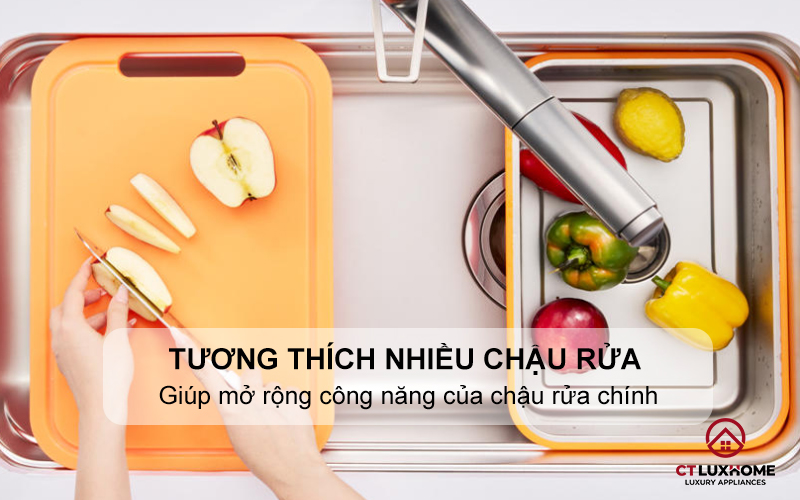 CHẬU RỬA MINI KONOX COLANDER SINK CD SMART 8047 VIỀN CAM 5