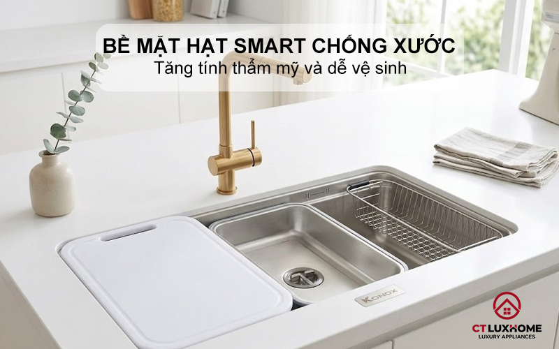 CHẬU RỬA MINI KONOX COLANDER SINK CD SMART 8047 VIỀN XÁM 3