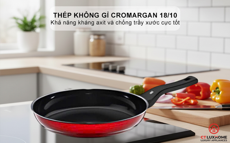  CHẢO RÁN WMF FUSIONTEC FRYING PAN 28CM COMPACT RED 0517265290  2