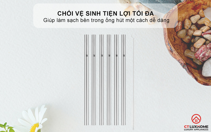 BỘ ỐNG HÚT WMF BARIC STRAW CROMARGAN 6CS, STRAIGHT WITH CLEANING BRUSH H18CM 0608976040 5