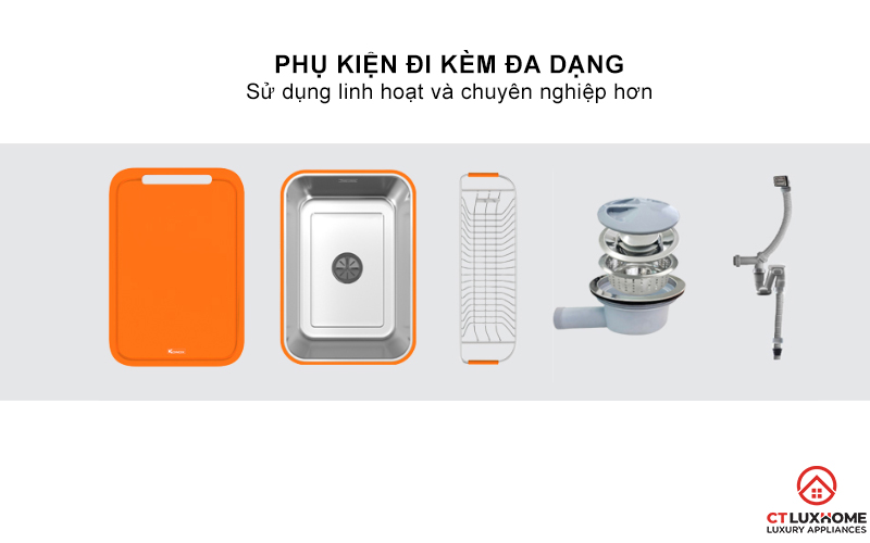 CHẬU RỬA INOX 1 HỐ KONOX R50 TARI 8047SU PHONG CÁCH NHẬT TARI8047SU 10