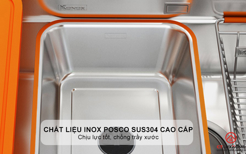 CHẬU RỬA INOX 1 HỐ KONOX R50 TARI 8047SU PHONG CÁCH NHẬT TARI8047SU 2