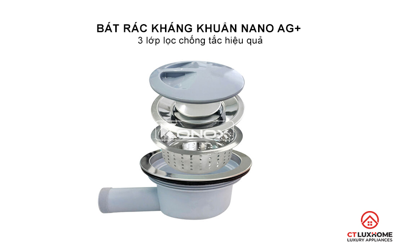 CHẬU RỬA INOX 1 HỐ KONOX R50 TARI 8047SU PHONG CÁCH NHẬT TARI8047SU 6