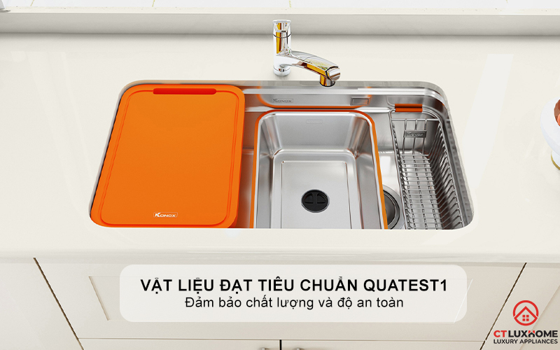 CHẬU RỬA INOX 1 HỐ KONOX R50 TARI 8047SU PHONG CÁCH NHẬT TARI8047SU 9