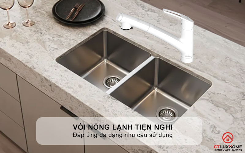 VÒI RỬA CHÉN BÁT KONOX KIRA WHITE KIRAWHITE 6