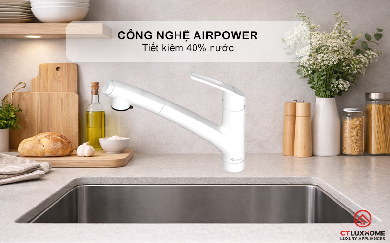 VÒI RỬA CHÉN BÁT KONOX KIRA WHITE KIRAWHITE 8