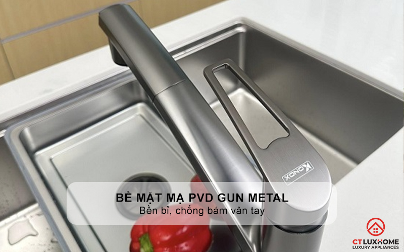 VÒI RỬA CHÉN BÁT KONOX KIRA GUN METAL GUNMETAL 2