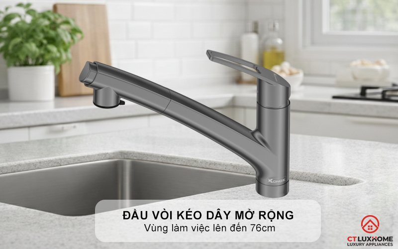 VÒI RỬA CHÉN BÁT KONOX KIRA GUN METAL GUNMETAL 3