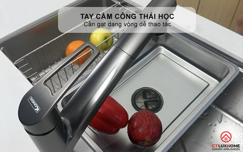 VÒI RỬA CHÉN BÁT KONOX KIRA GUN METAL GUNMETAL 7