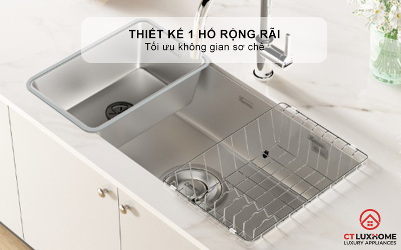 CHẬU RỬA BÁT 1 HỐ CHỐNG XƯỚC KONOX DEKOR 800SU DEKOR800SU 1