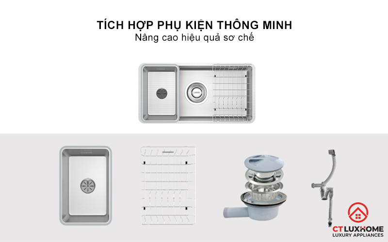 CHẬU RỬA BÁT 1 HỐ CHỐNG XƯỚC KONOX DEKOR 800SU DEKOR800SU 11