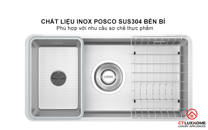 CHẬU RỬA BÁT 1 HỐ CHỐNG XƯỚC KONOX DEKOR 800SU DEKOR800SU 2