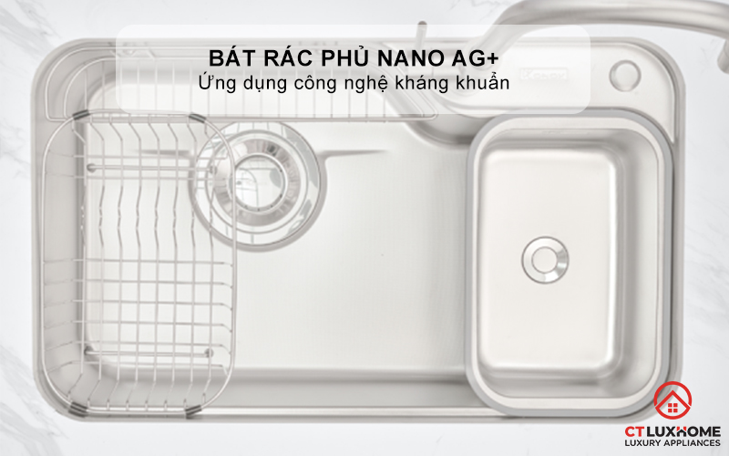 CHẬU RỬA BÁT INOX 1 HỐ CHỐNG XƯỚC KONOX DEKOR 8250TS DEKOR8250TS 10
