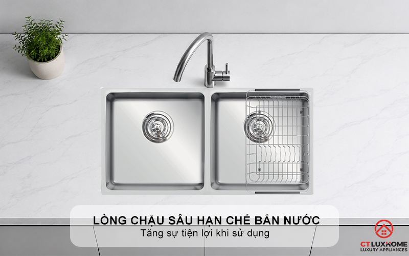 CHẬU RỬA CHÉN BÁT KONOX TURKEY SINK VIGO 860 INOX 304 2 HỐ CAO CẤP  TURKEYSINKVIGO860 6