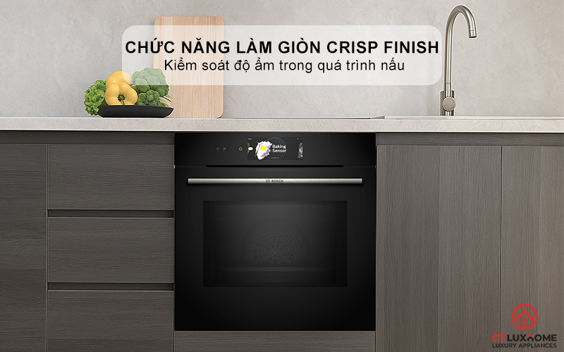 LÒ NƯỚNG ÂM TỦ KẾT HỢP VI SÓNG BOSCH CMG778NB1 SERIE 8 MÀU ĐEN 45 LÍT 9