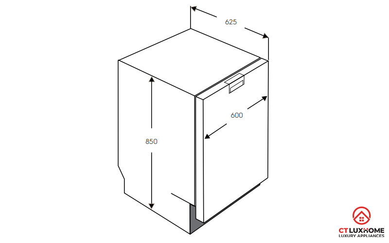 THÔNG SỐ KÍCH THƯỚC MÁY RỬA BÁT ELECTROLUX THEO TỪNG LOẠI MÁY 3