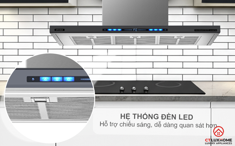 MÁY HÚT MÙI ÁP TƯỜNG GRANDX GX H90T78G NGANG 90CM GXH90T78G 4