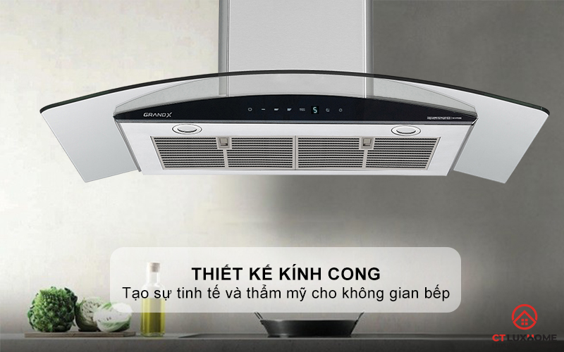 MÁY HÚT MÙI KÍNH CONG GRANDX GX H70C62 NGANG 70CM GXH70C62 1