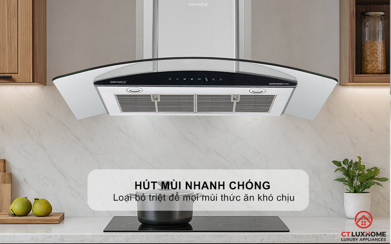 MÁY HÚT MÙI KÍNH CONG GRANDX GX H70C62 NGANG 70CM GXH70C62 2