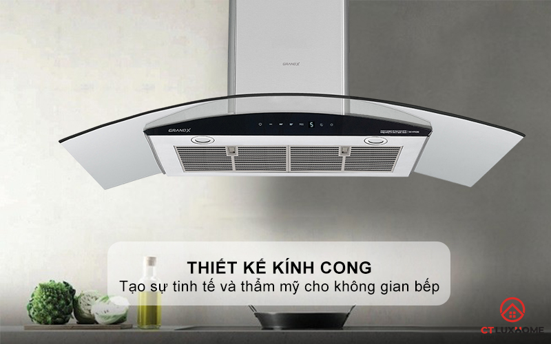 MÁY HÚT MÙI KÍNH CONG GRANDX GX H90C62 NGANG 90CM GXH90C62 1