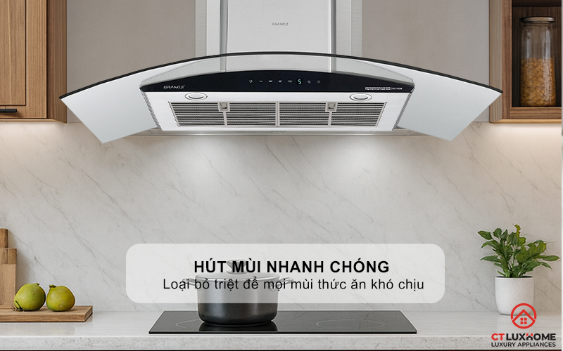 MÁY HÚT MÙI KÍNH CONG GRANDX GX H90C62 NGANG 90CM GXH90C62 2