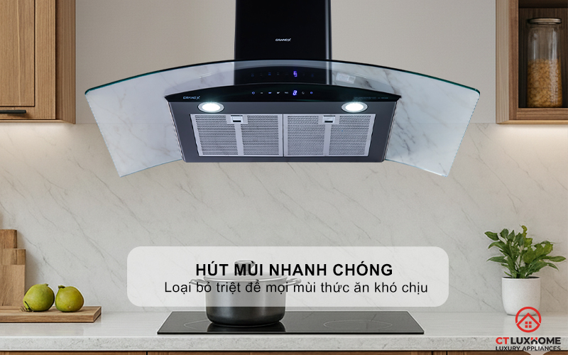 MÁY HÚT MÙI KÍNH CONG GRANDX GX H90C62B NGANG 90CM GXH90C62B 2