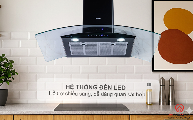 MÁY HÚT MÙI KÍNH CONG GRANDX GX H90C62B NGANG 90CM GXH90C62B 5