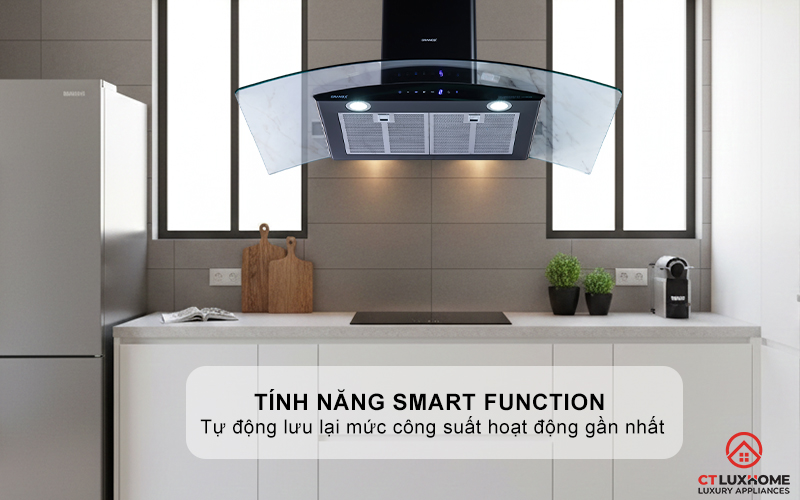 MÁY HÚT MÙI KÍNH CONG GRANDX GX H90C62B NGANG 90CM GXH90C62B 6