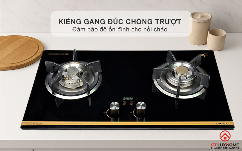 BẾP GA ÂM 2 VÙNG NẤU GRANDX GX GS299D GXGS299D 3