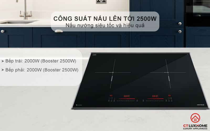BẾP TỪ 2 VÙNG NẤU GRANDX SERIAL 6 GX IP676SE GXIP676SE 3