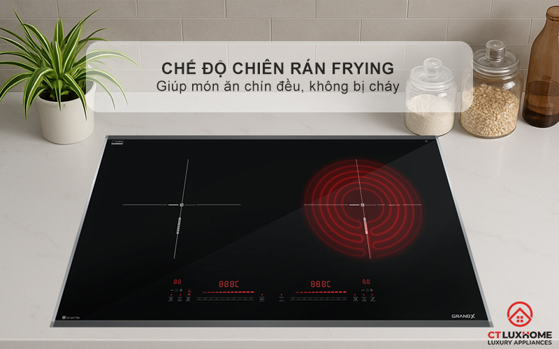 BẾP TỪ KẾT HỢP HỒNG NGOẠI 2 VÙNG NẤU GRANDX SERIAL 6 GX E677SE GXE677SE 10