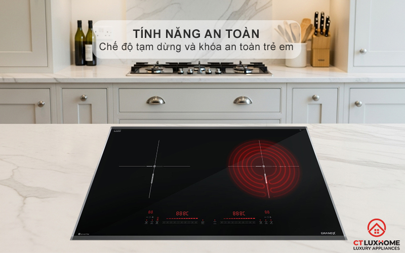 BẾP TỪ KẾT HỢP HỒNG NGOẠI 2 VÙNG NẤU GRANDX SERIAL 6 GX E677SE GXE677SE 14