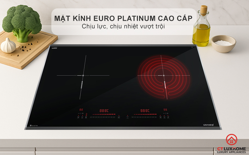 BẾP TỪ KẾT HỢP HỒNG NGOẠI 2 VÙNG NẤU GRANDX SERIAL 6 GX E677SE GXE677SE 2