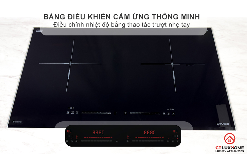 BẾP TỪ KẾT HỢP HỒNG NGOẠI 2 VÙNG NẤU GRANDX SERIAL 6 GX E677SE GXE677SE 4
