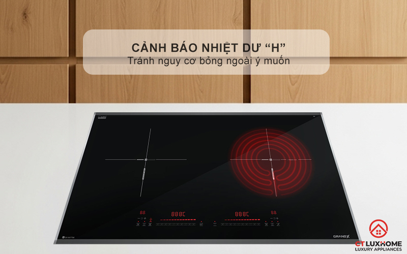 BẾP TỪ KẾT HỢP HỒNG NGOẠI 2 VÙNG NẤU GRANDX SERIAL 6 GX E677SE GXE677SE 8