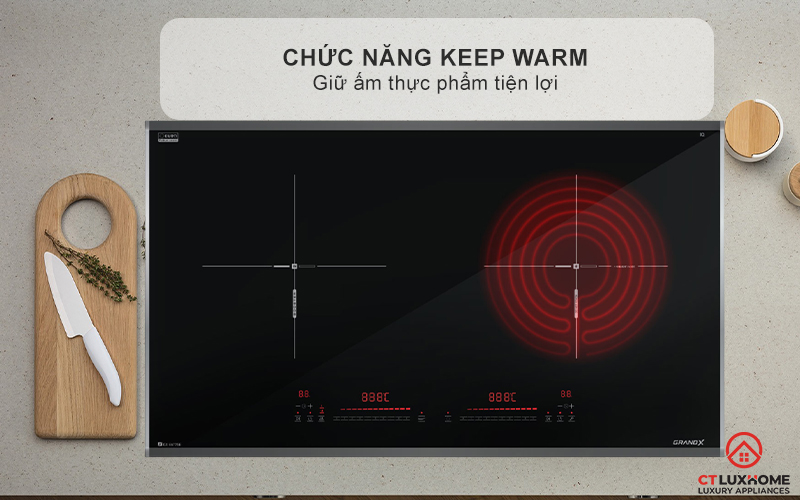 BẾP TỪ KẾT HỢP HỒNG NGOẠI 2 VÙNG NẤU GRANDX SERIAL 6 GX E677SE GXE677SE 9